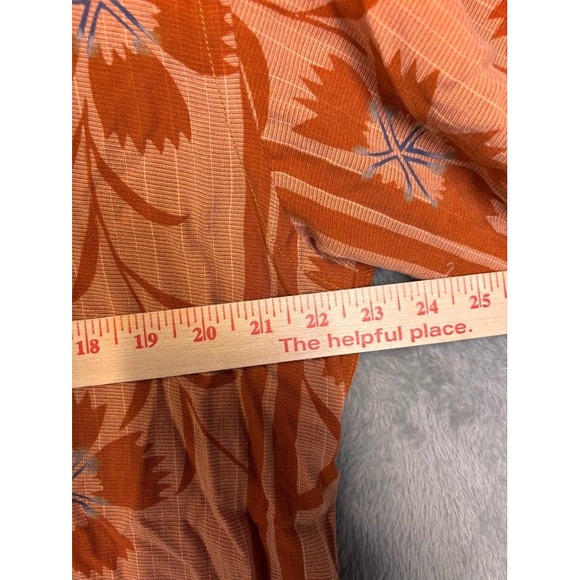 Tommy Bahama Mens Orange Floral Stripe Tencel Short Sleeve Camp Shirt Size M - Picture 5 of 6